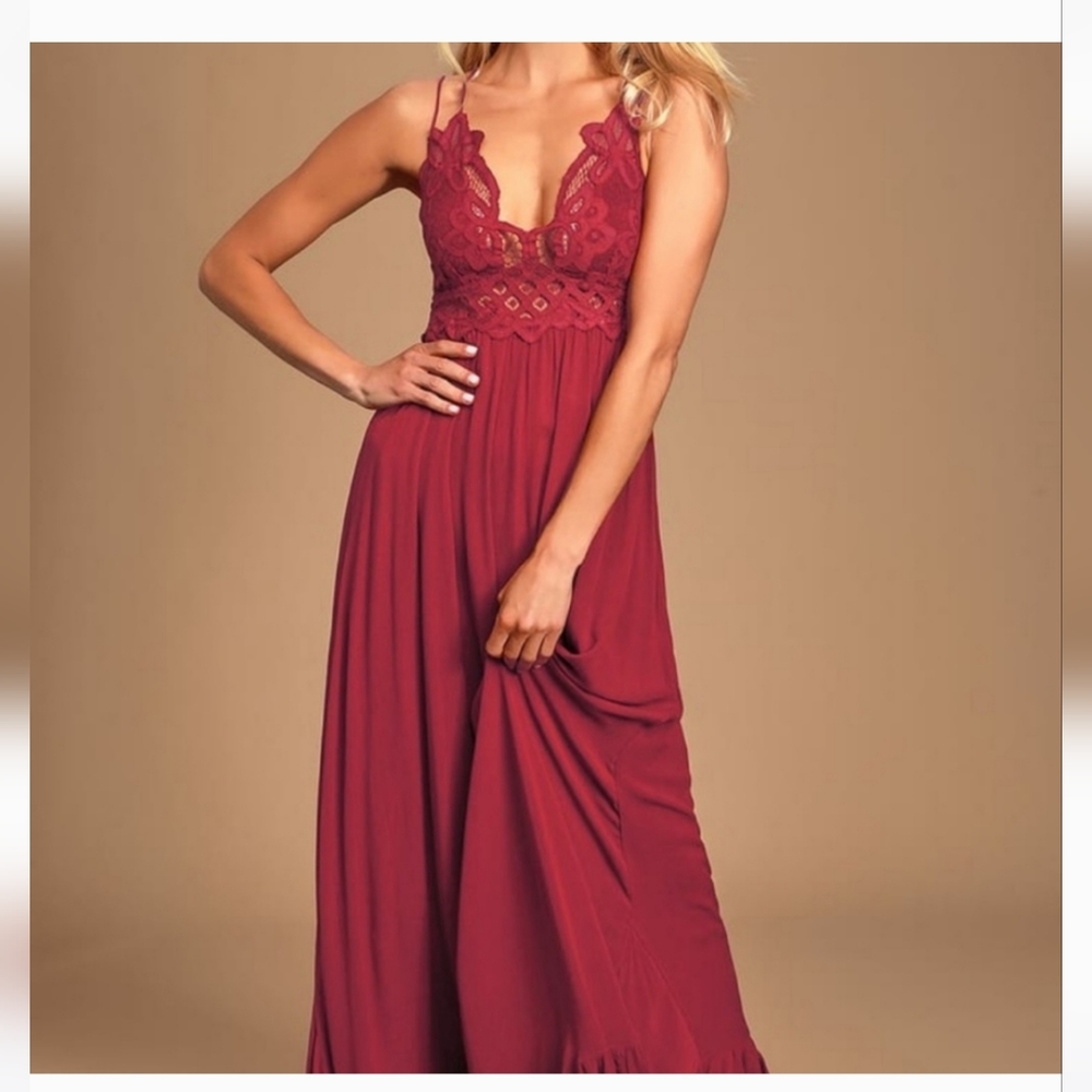 Free people maxi dress maroon